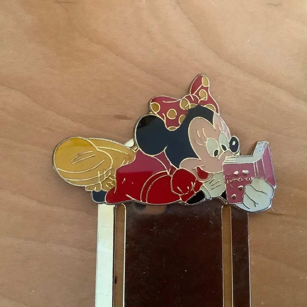 Vtg Disney bookmarks by Applause Minnie Mouse & Goofy gold based 3.5”